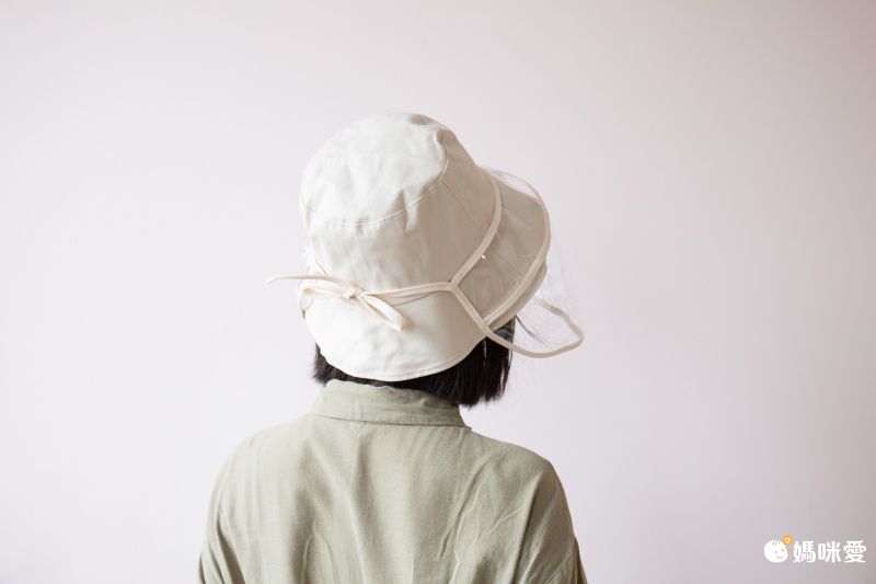 小清新防曬漁夫帽(可拆式面罩)-黃色 (頭圍56-58cm)