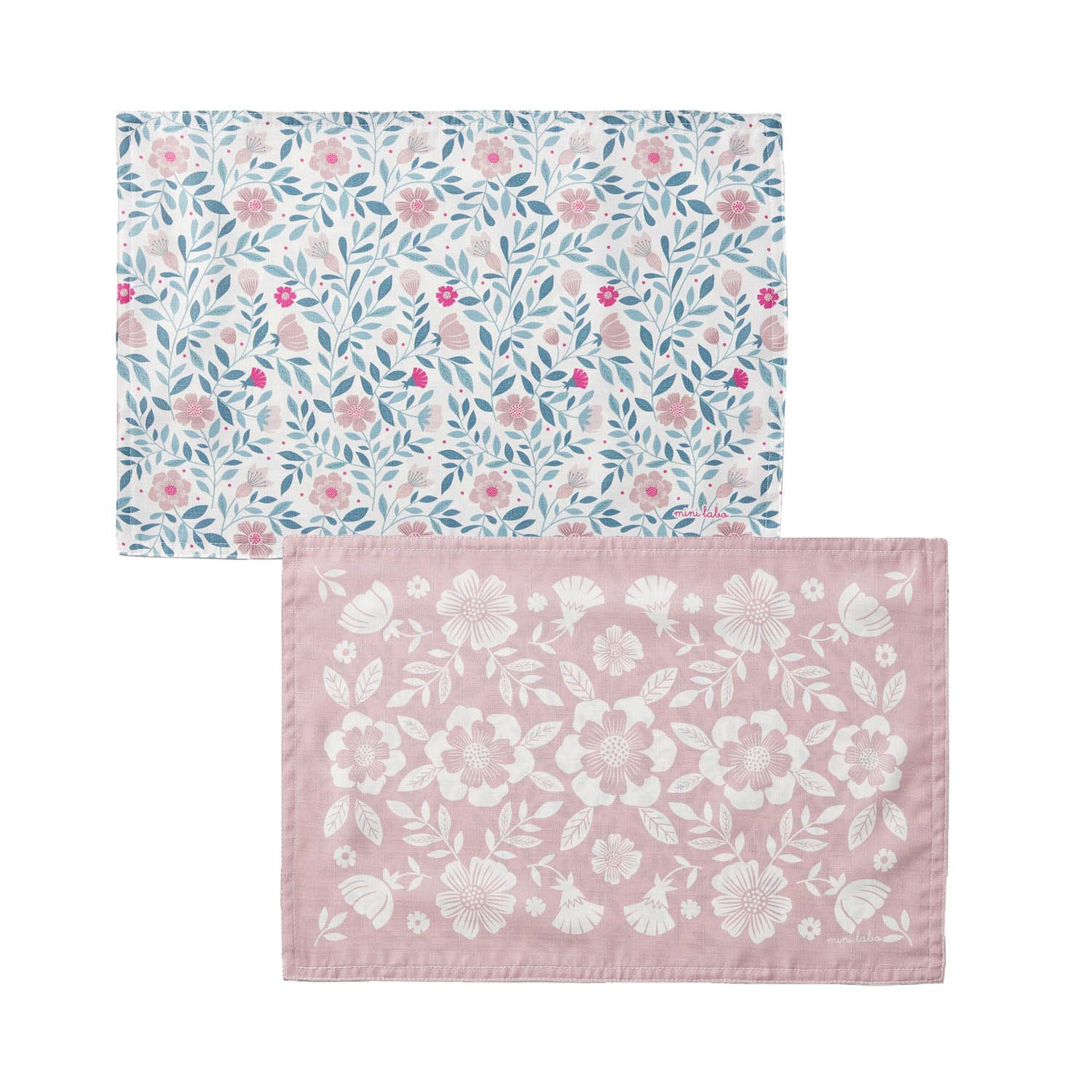 日本千趣會 - mini labo設計 防潑水餐墊(2入組)-英國鄉村花卉-粉系