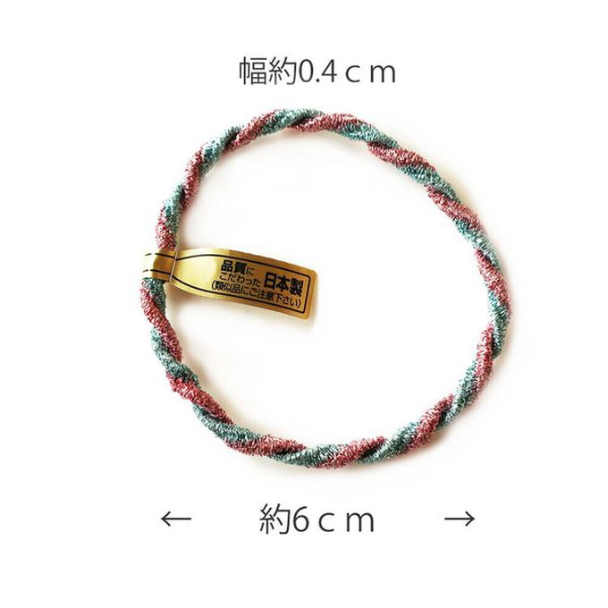 日本 Melody Accessory - 日本製 專利耐用金蔥扭轉髮圈(5入組)-撞色-黑&銀