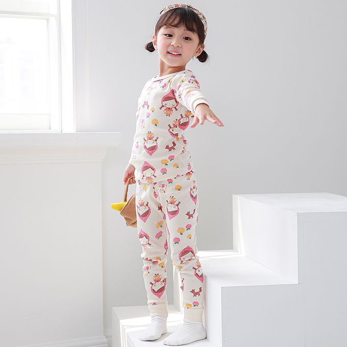 正韓 Cogibu - 極舒適無螢光劑 100% 有機棉幼兒/兒童睡衣/家居服套裝組-小紅帽