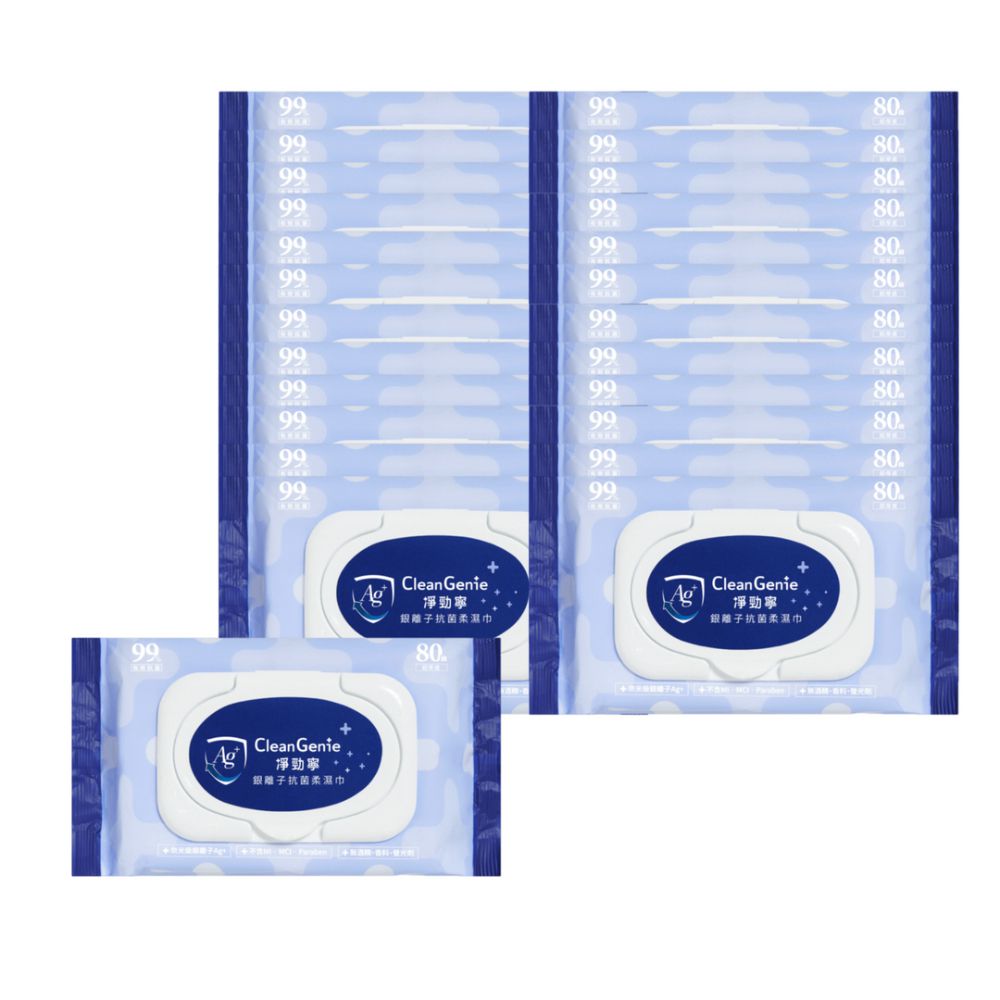 淨勁寧銀離子抗菌柔濕巾-80抽24入