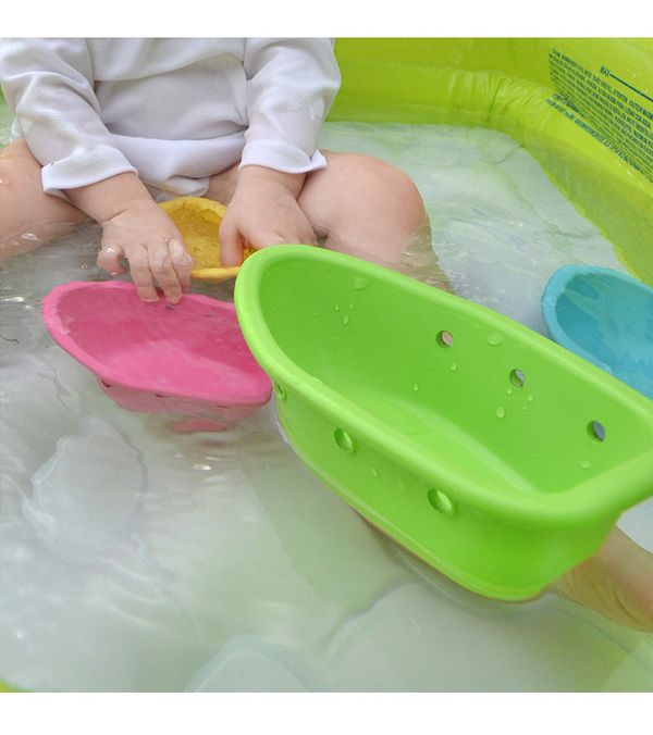 美國 green sprouts - 小綠芽植物性製成玩具堆疊杯4入組-彩船款