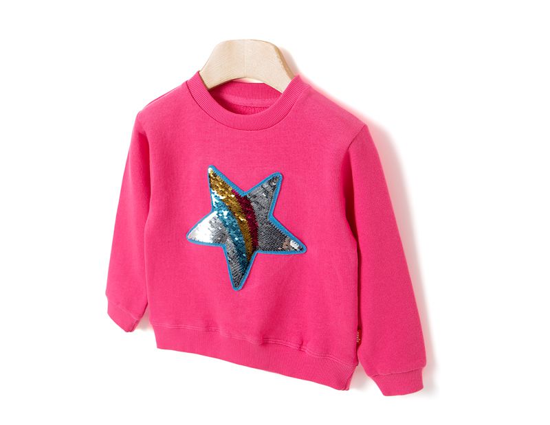 韓國 OZKIZ - 閃亮變色長袖大學T-深藍流星