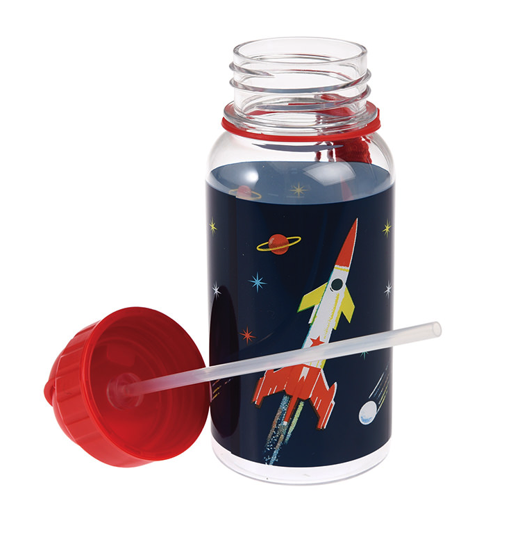 英國 Rex London - 兒童吸管水瓶-太空梭(500ML)