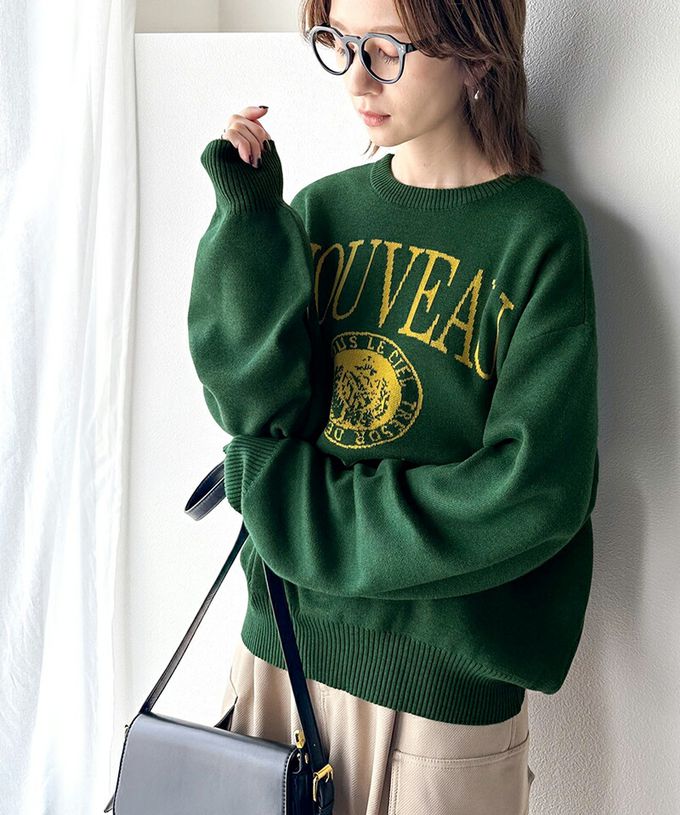 日本 Classical Elf - Java 4WAY美式印花厚磅針織大學T-灰