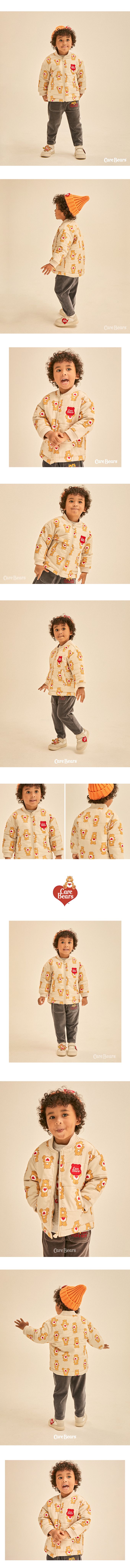 韓國 Care Bears - 聯名款滿版愛心熊熊印棒球外套-淺卡其
