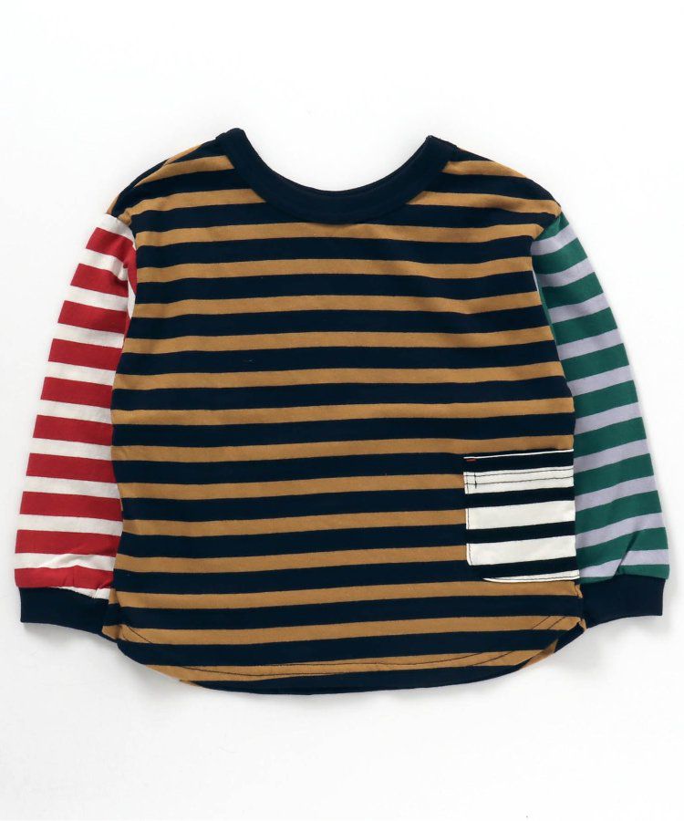 日本 BREEZE - 正反OK！圓領百搭長袖大學T-橫條紋-黑白