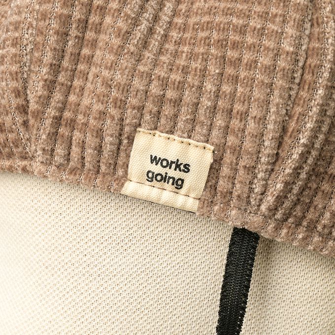 akachan honpo - 小耳朵貝蕾帽-燈心絨-咖啡色