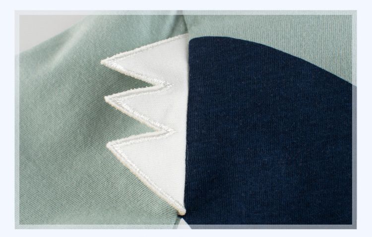 純棉短袖上衣-呆呆鯊魚-灰綠色