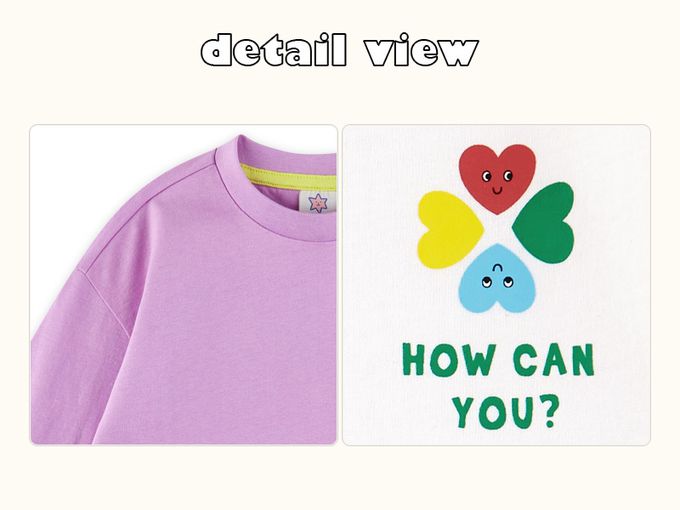 韓國 WALTON kids - 四葉幸運草印長袖上衣-米白