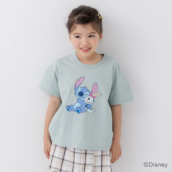 日本 Chil2 - 聯名款 100%純棉短袖上衣-卡通人物史迪奇九宮格-白