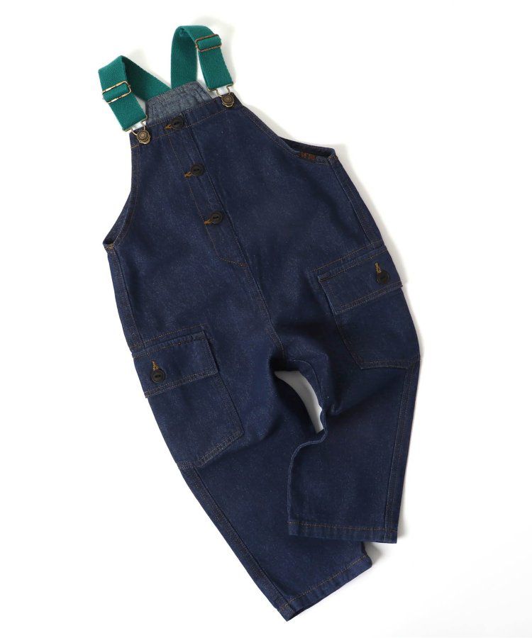 日本 BREEZE - 時髦工裝風可調長度吊帶褲-奶油白