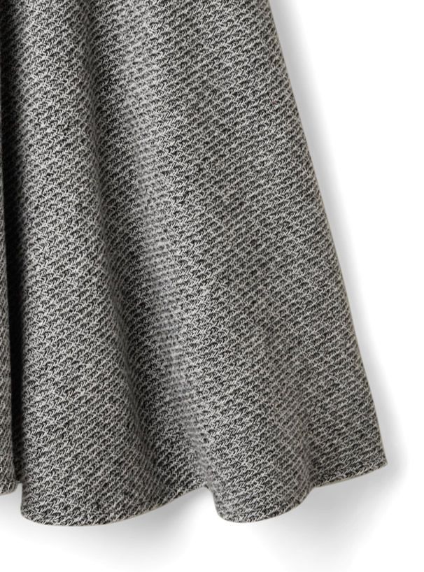 日本 GRL - 斜面拼接浪漫魚尾毛呢長裙-灰