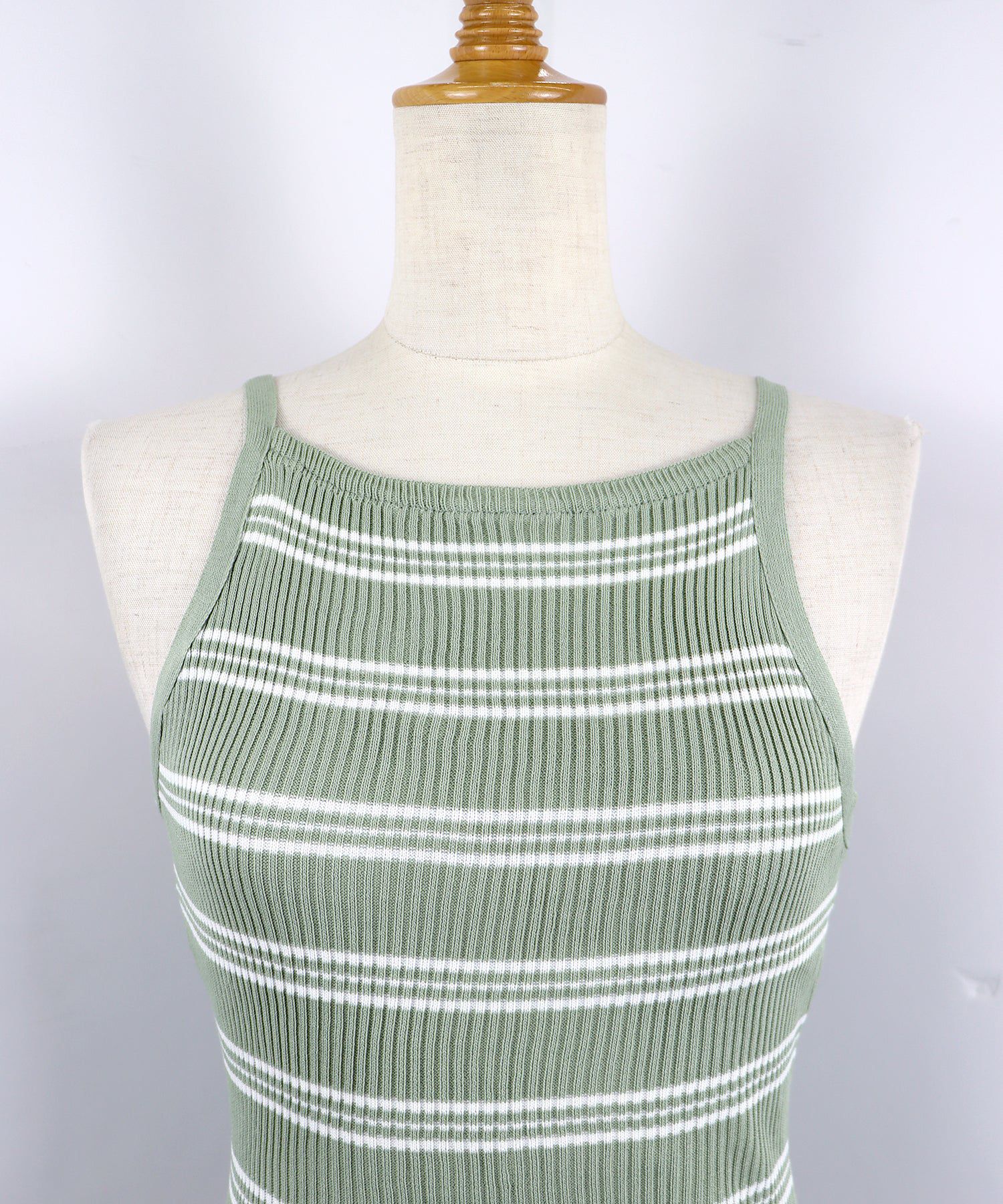 日本 BLUE EAST - 彈性羅紋無袖上衣/內搭-條紋-黑