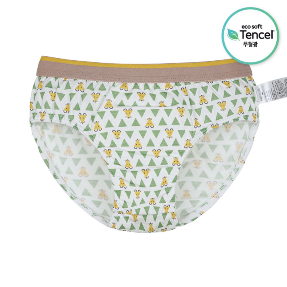 天絲纖維透氣三角褲(男寶)-三角老鼠-淺灰