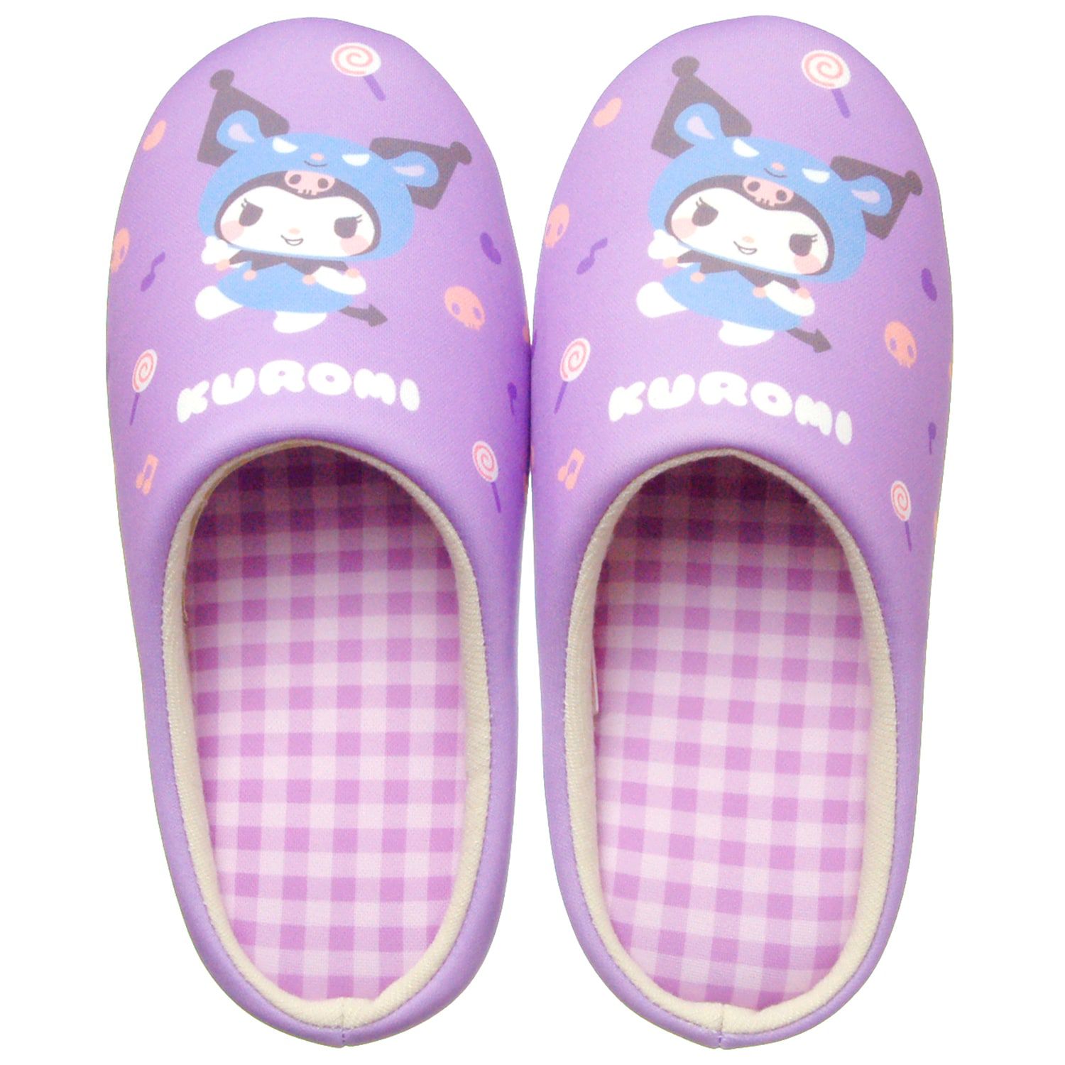 日本千趣會 - 三麗鷗 麵包型室內拖鞋-布丁狗-黃格紋 (M(22-24cm))