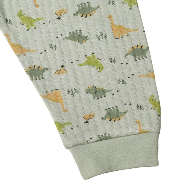 akachan honpo - 長袖家居服 穿衣練習-套頭式 恐龍-淺綠色