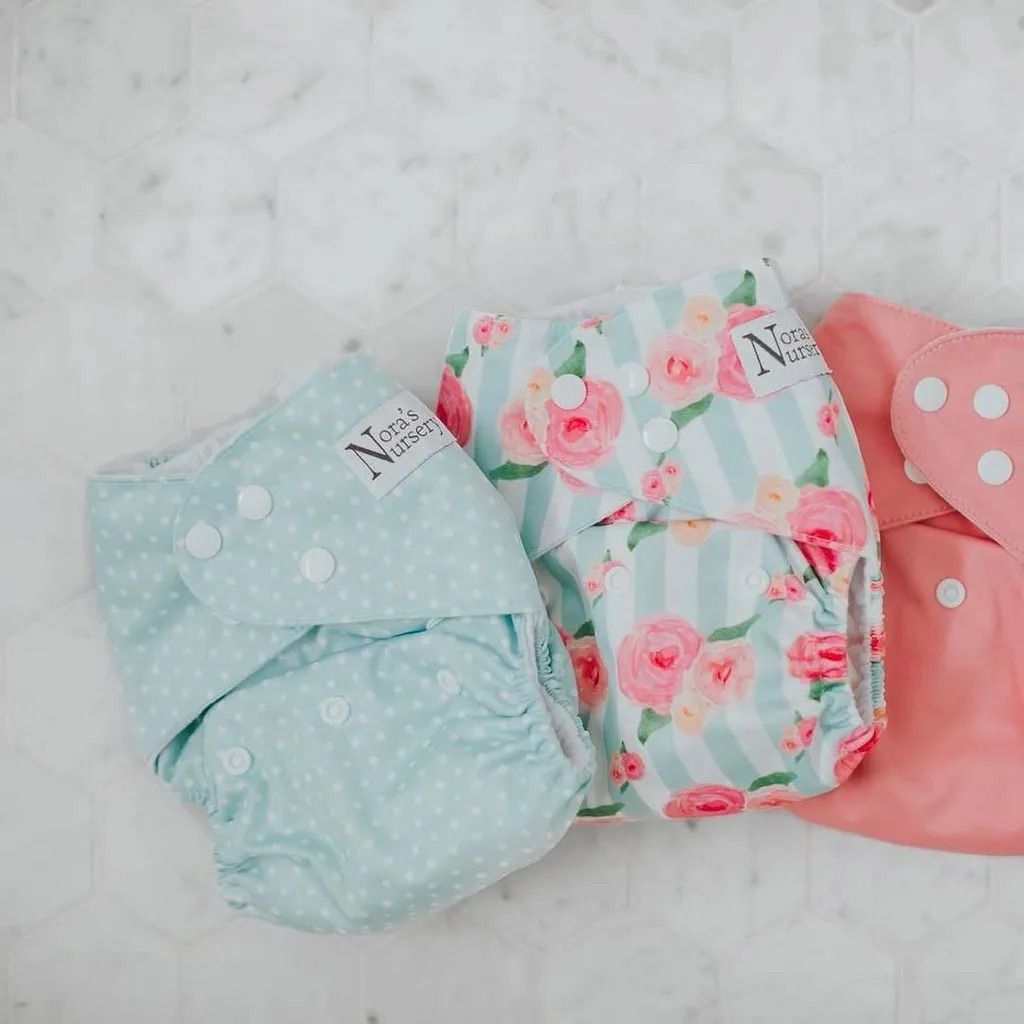 Nora's Nursery - 成長型口袋式布尿布-7件組 送收納袋 附尿墊-完美牡丹 (4.5~16公斤)