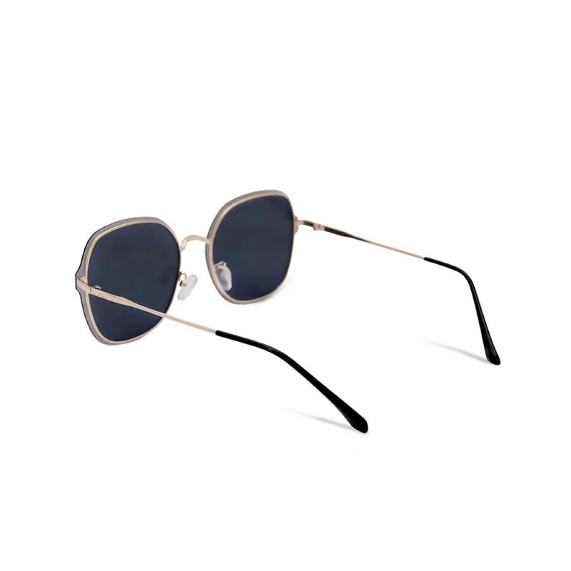 ALEGANT - 輕時尚靜瑟黑果凍透視金屬鏡框設計墨鏡│UV400太陽眼鏡