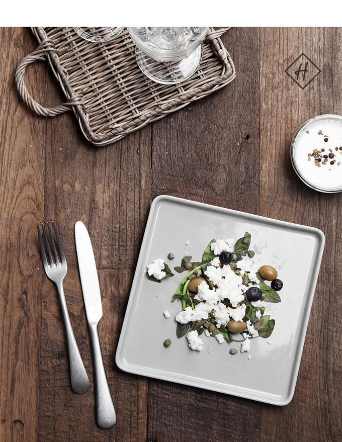 韓國 SSUEIM - LEED系列莫蘭迪陶瓷方形淺盤19cm (粉色)