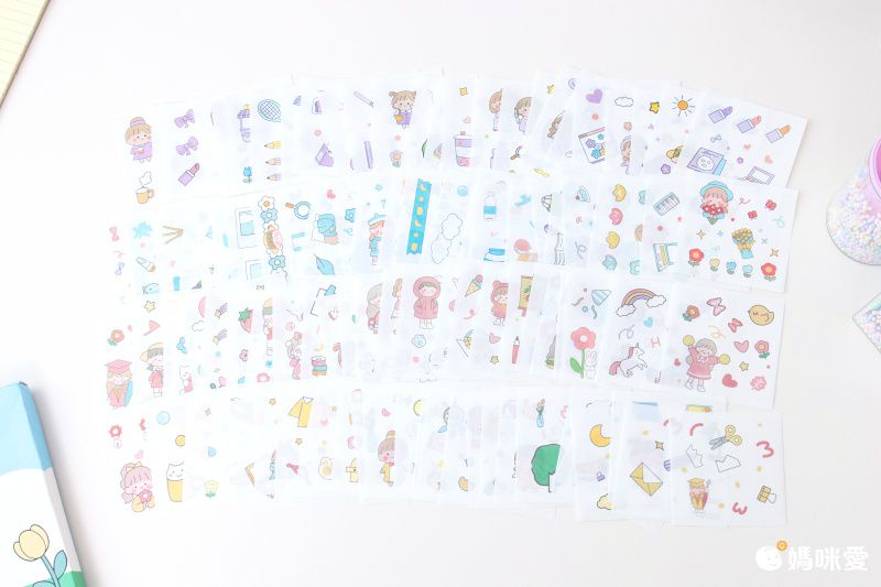 裝飾貼紙/手帳貼紙-可愛女孩-100張/盒裝