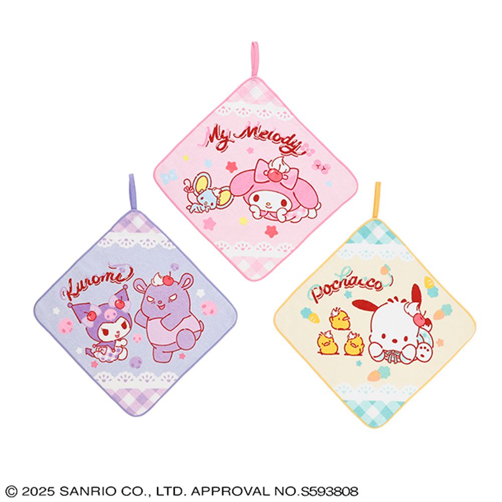 擦手巾3件組-三麗鷗 奶油派對 (約28×28cm)