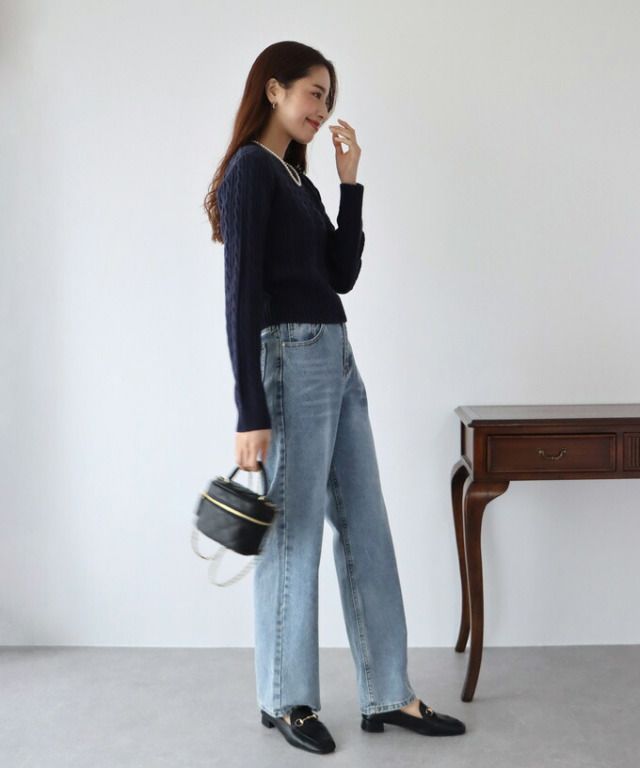 日本 BLUE EAST - 經典圓領麻花編針織上衣-灰綠