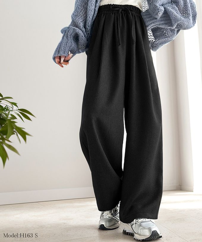 日本 Classical Elf - 成熟率性寬版鬆緊長褲-棕