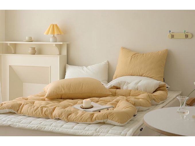 韓國 Maatila - 可水洗超細纖維桃皮感棉被(冬被)-香橙蒟蒻