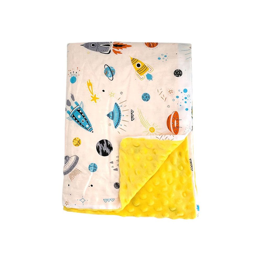 JoyNa - 兒童四季款多功能被套毯 親膚棉被-米色外太空-被套蓋毯 (120*150cm)