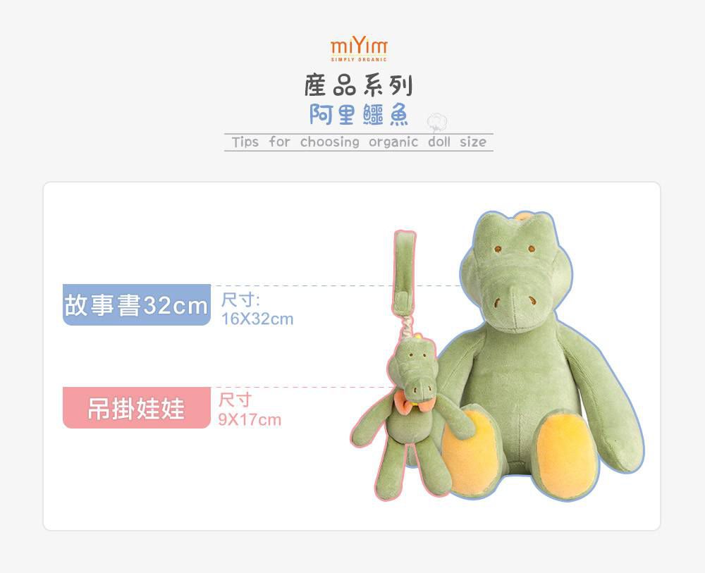 以色列 mezoome - 有機棉精品床寢-新生寶貝超值組-土耳其藍-紗布包巾+吊掛小玩偶 阿里鱷魚