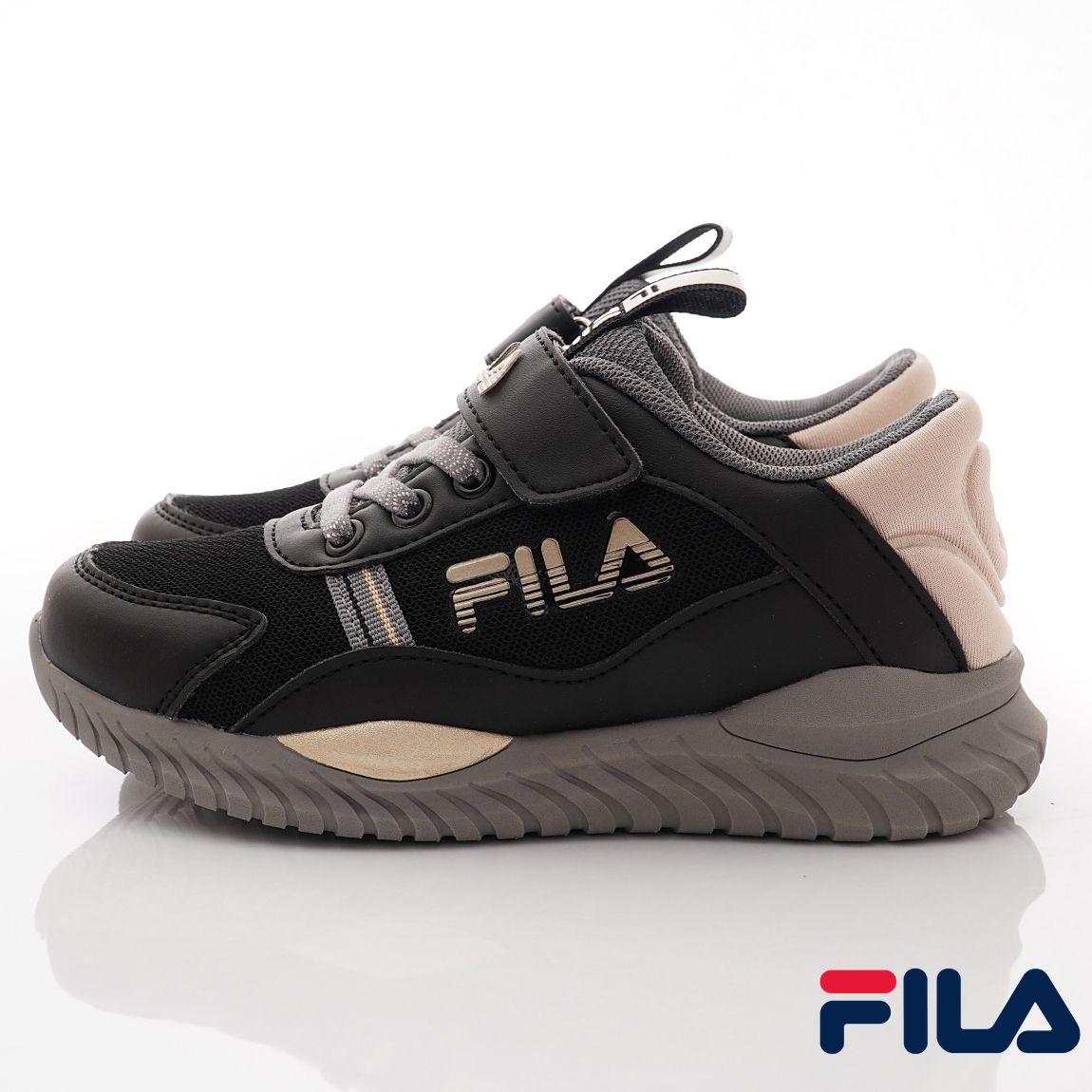 FILA - 輕量慢跑鞋款(中大童段)-運動鞋-黑