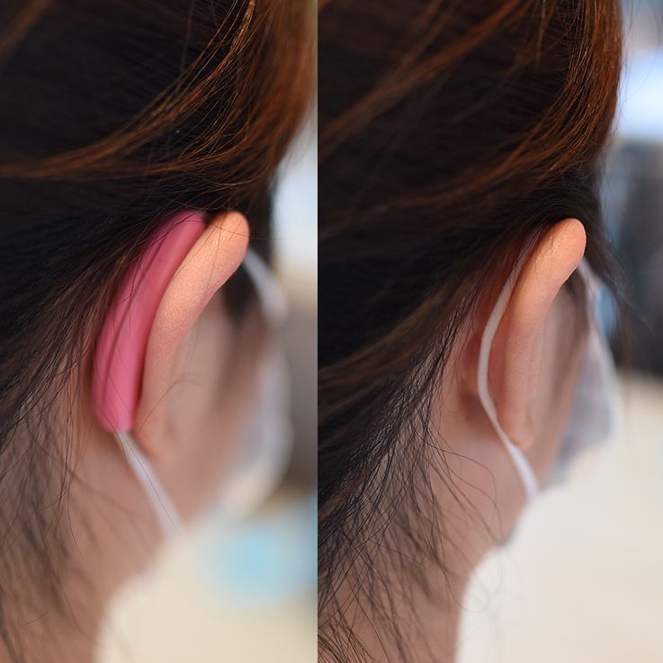 SOFF - 台灣製專利口罩減壓護套-二對-粉紅x1/透明x1