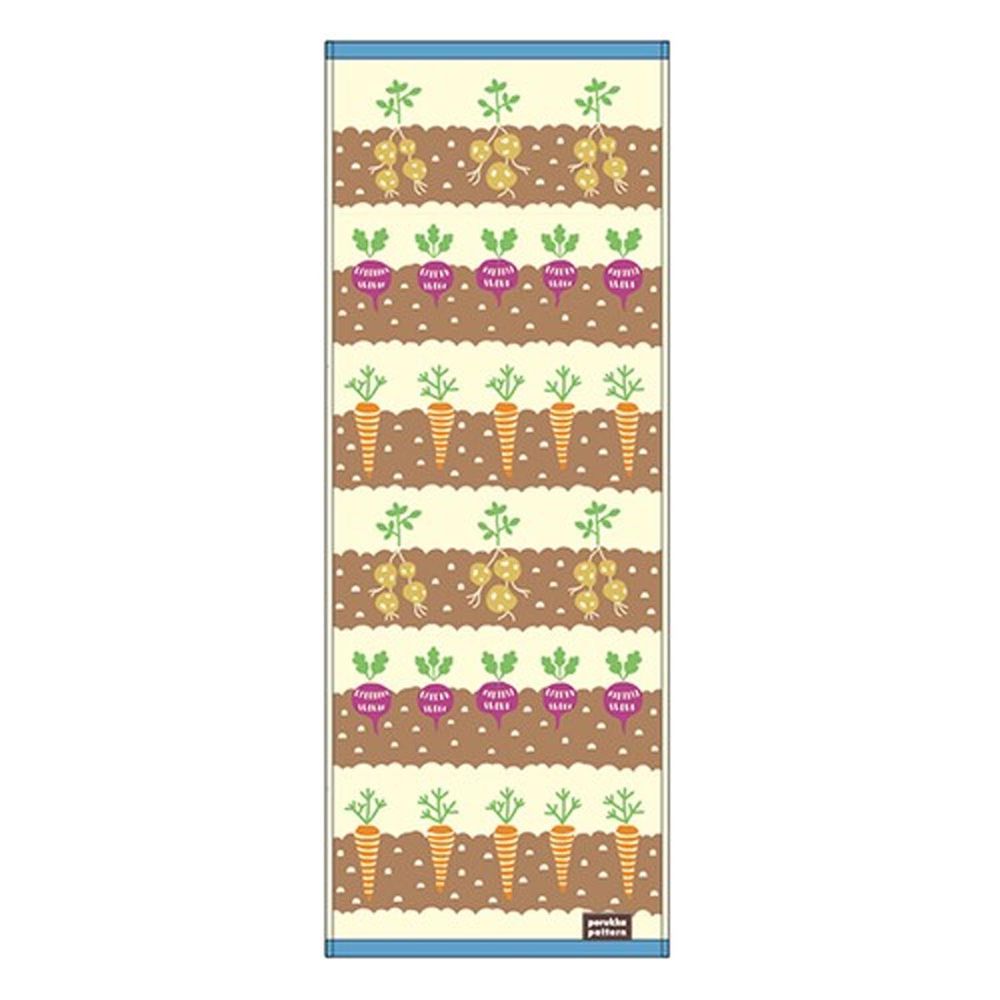 日本 porukka - 葡萄牙製 歐風插畫純棉吸水毛巾/短浴巾-野菜田園 (30x80cm)