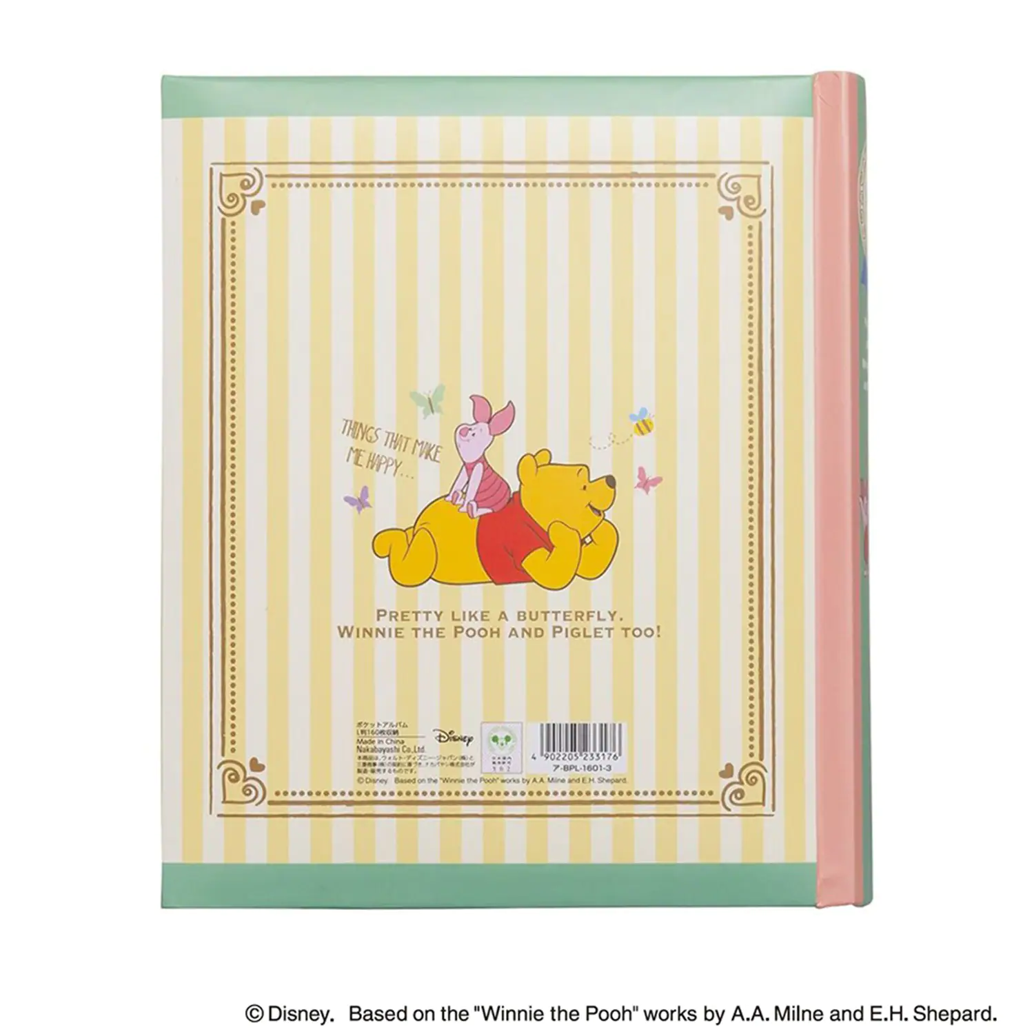 日本千趣會 - 迪士尼 160枚相片收納本/相冊-小熊維尼-條紋黃 (3x5相片)