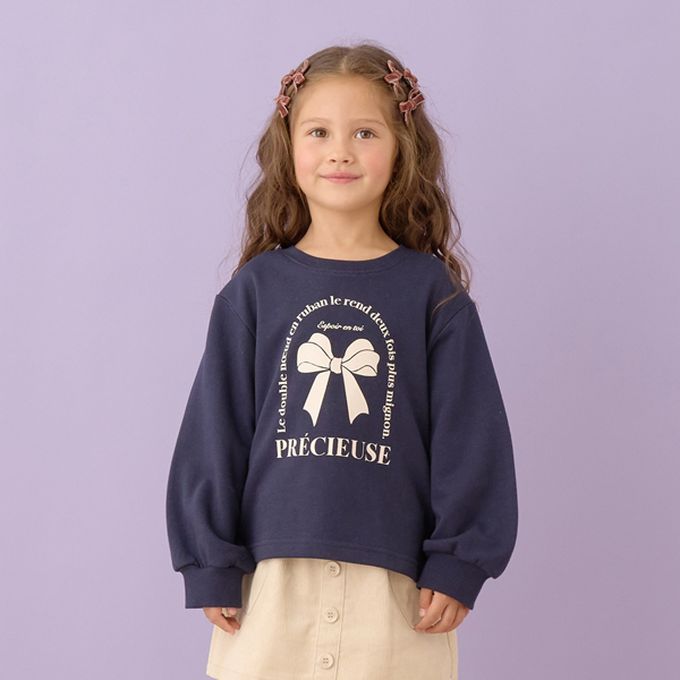 日本 Lycee mine - 百搭印花休閒長袖上衣-Lovely Day-杏