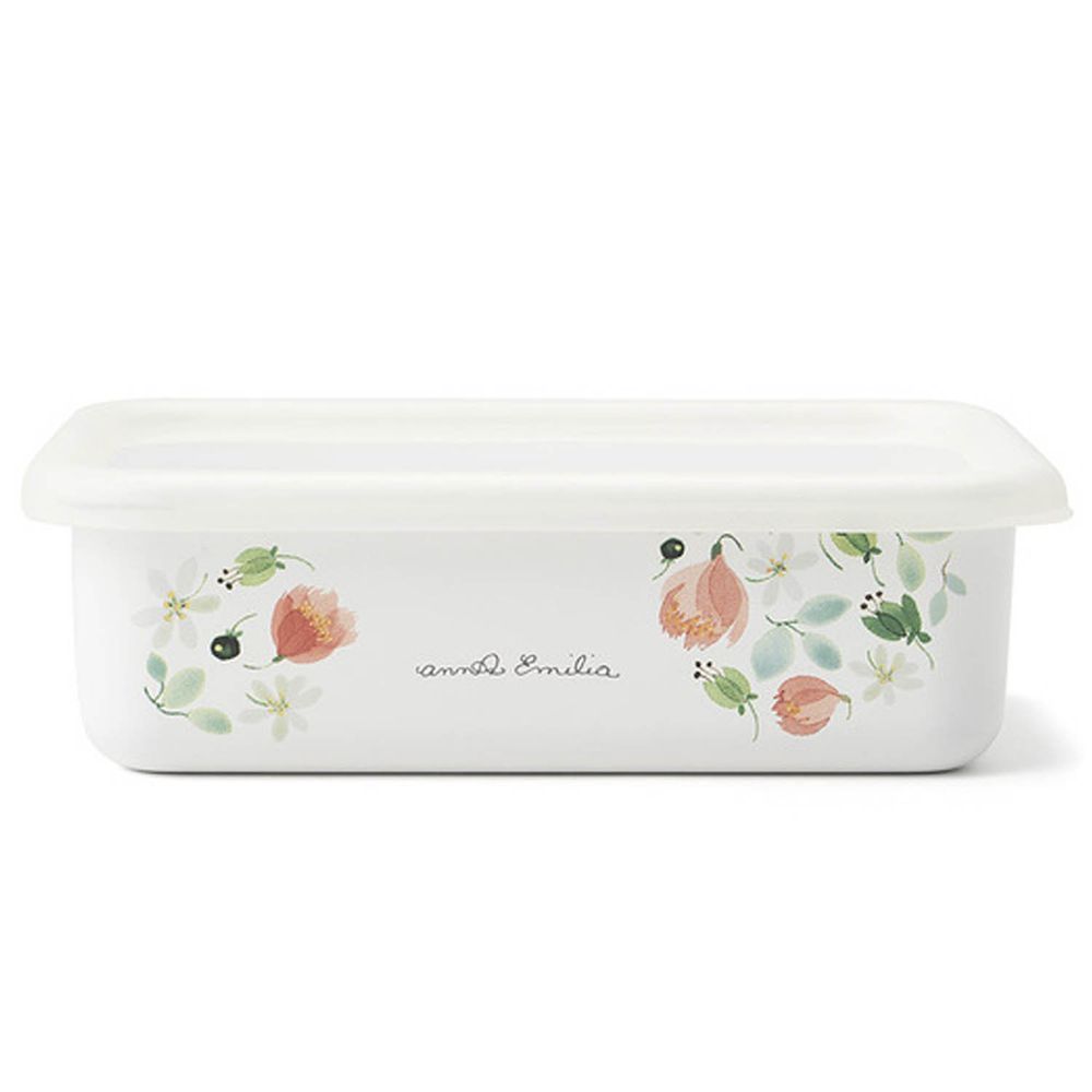 FUJIHORO 富士琺瑯 - 安娜艾米利亞系列-琺瑯烘焙保鮮盒淺型-M-容量:0.74L 重量:0.35kg