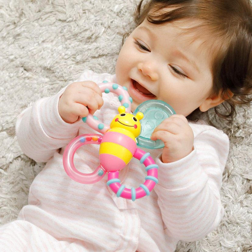 akachan honpo - Sassy固齒器-蜜蜂-粉紅色