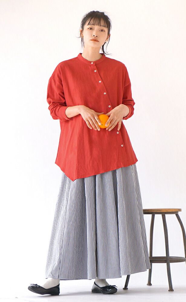 日本 zootie - 歪斜設計排扣長袖襯衫-深藍