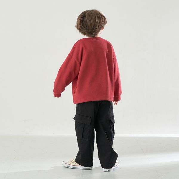 日本 b-ROOM - 裏毛定番英文印花長袖上衣-炭灰