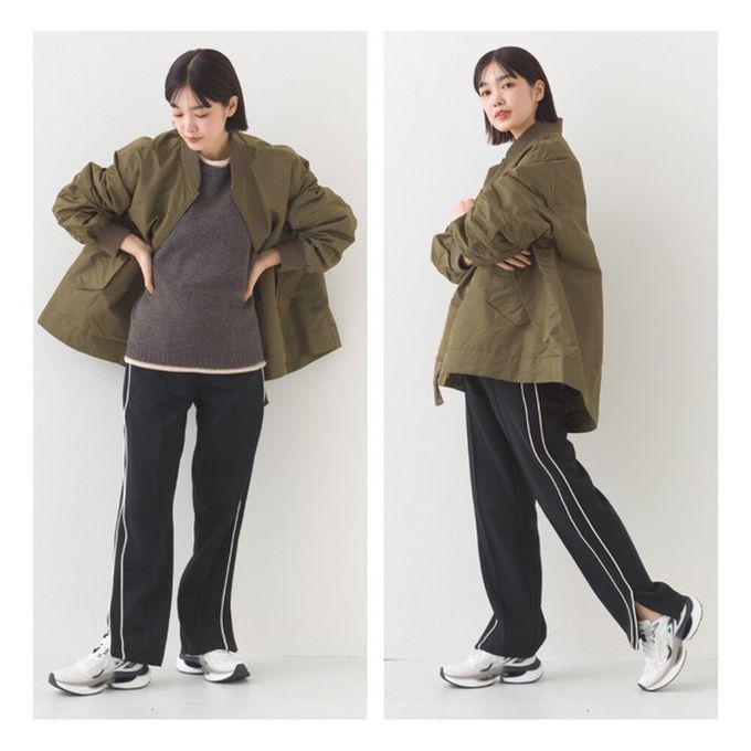 日本 OMNES - 優雅帥氣A字型寬版MA-1飛行外套-黑