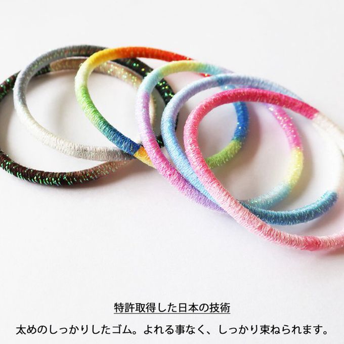 日本 Melody Accessory - 日本製 專利耐用漸層金蔥髮圈(5入組)-粉紅