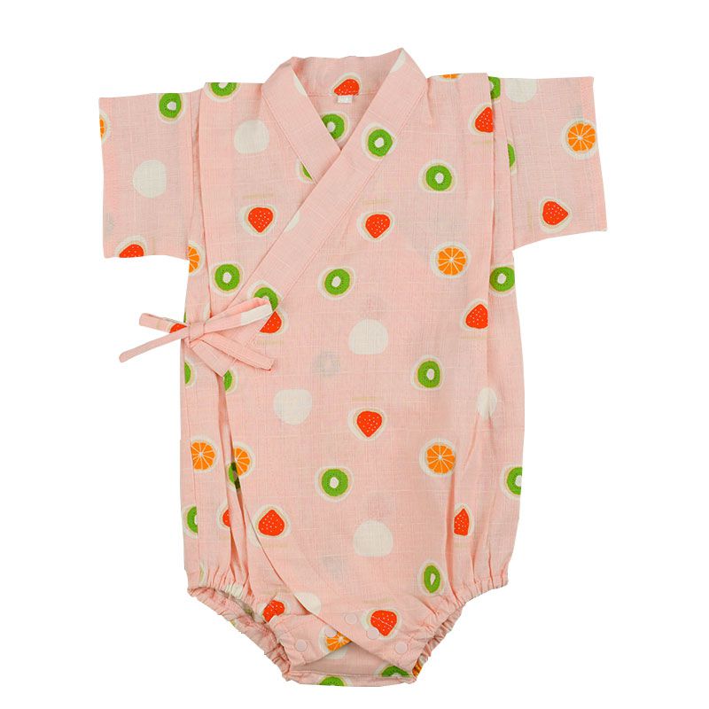 akachan honpo - 甚平分腳連身衣-水果大福-粉紅色