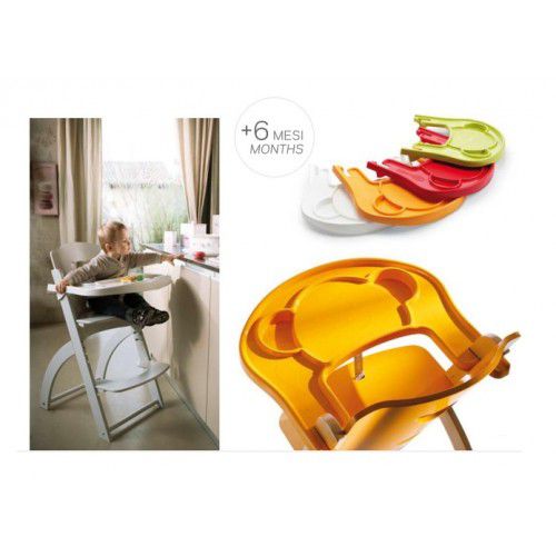 義大利 Pali - 小熊餐盤-橘-橘色-適用於熊寶寶成長餐椅