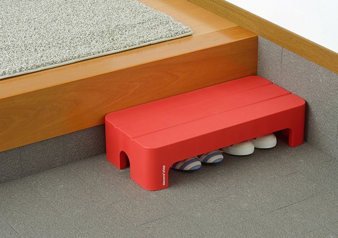 日本squ+ - Decora step日製長形多功能墊腳椅凳(耐重100kg)-紅 (高30cm)
