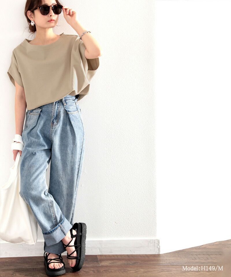 日本 Classical Elf - [熱銷NO.1]  純棉圓領顯瘦法式袖短T-黑