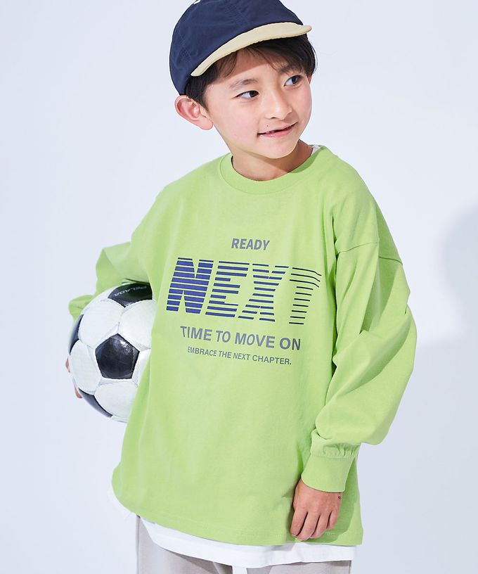 日本 devirock - 100%棉 定番印花寬版長袖上衣-個性補丁-黑