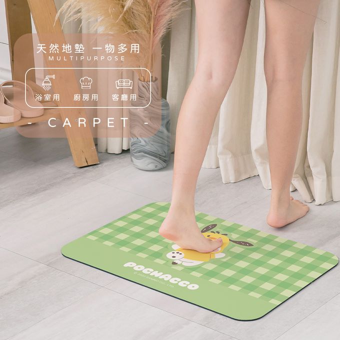 收納王妃 - Sanrio三麗鷗【玩偶酷洛米】 珪藻土軟式吸水地墊 浴室地墊 腳踏墊 吸水墊60X40X0.5cm