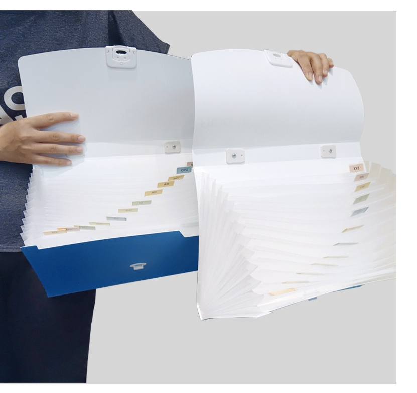 A4文件分類收納風琴包-卡通人物美國隊長-藍色