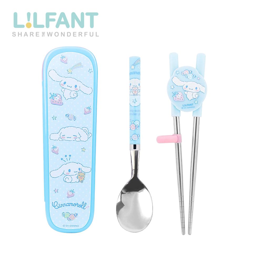 附盒不鏽鋼學習匙筷組(左右手)-大耳狗